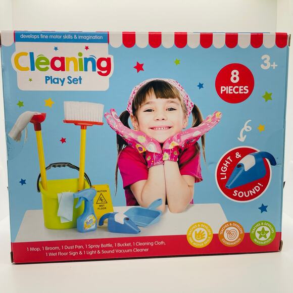 Cleaning Playset- 8 Pcs- NEW - Picture 2 of 5